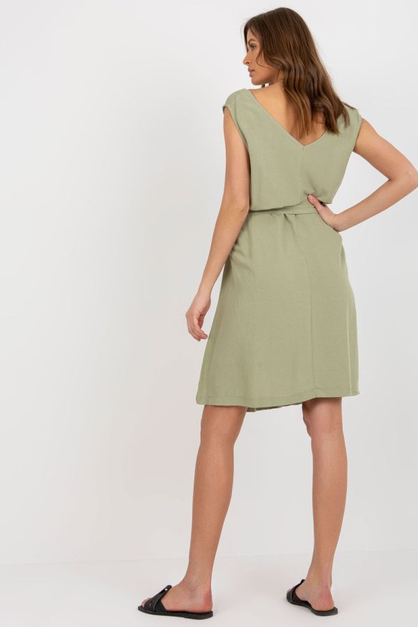 Green Daydress in Day Dresses with Cotton, Len and Viscose