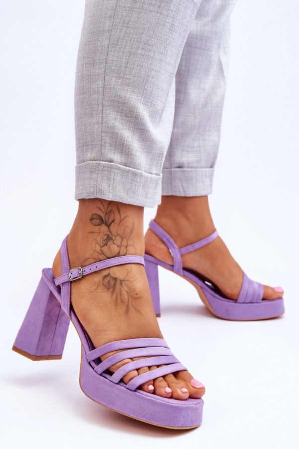 Violet Heel Sandals in Sandals & Flip-Flops For Women with Fabric, Footbed, Heel Height and Platform Height