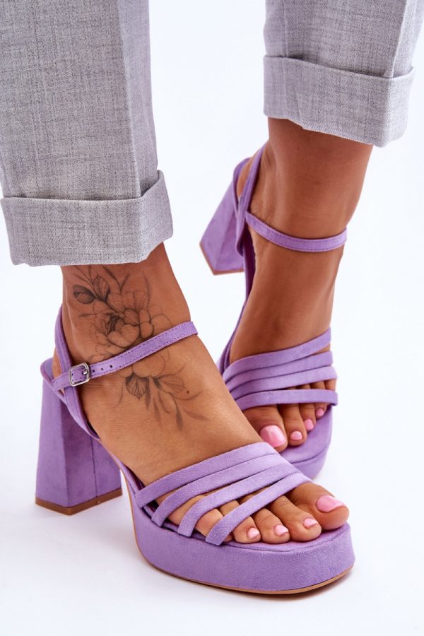 Violet Heel Sandals in Sandals & Flip-Flops For Women with Fabric, Footbed, Heel Height and Platform Height