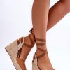 Brown Buskin in Sandals & Flip-Flops For Women with Fabric, Footbed, Heel Height and Platform Height