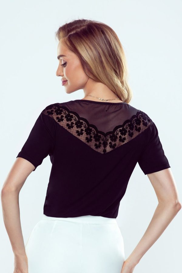 Black Blouse in Women`s Blouses, Tunics with Spandex, Polyamide and Viscose