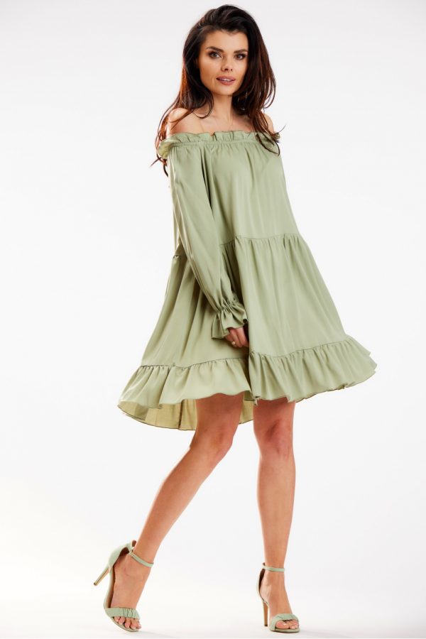 Green Daydress in Day Dresses with Polyester and Viscose