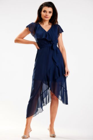 Navy Blue Daydress in Day Dresses with Polyester