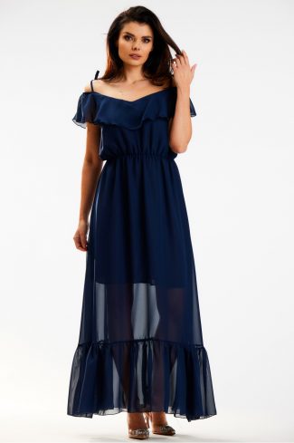 Navy Blue Daydress in Day Dresses with Polyester