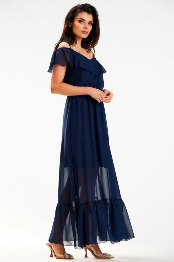 Navy Blue Daydress in Day Dresses with Polyester