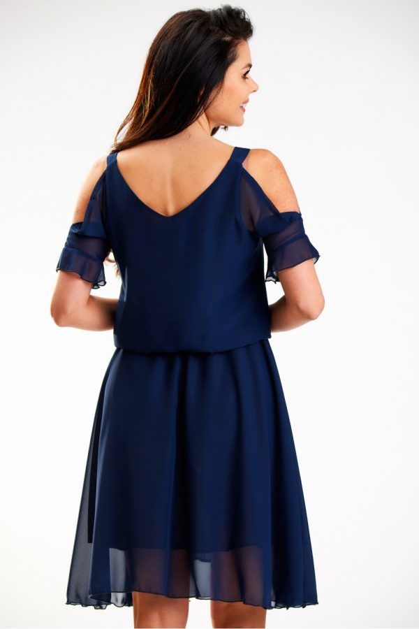 Navy Blue Daydress in Day Dresses with Polyester