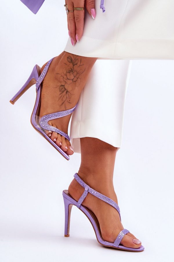 Violet Heel Sandals in Sandals & Flip-Flops For Women with Fabric, Footbed and Heel Height