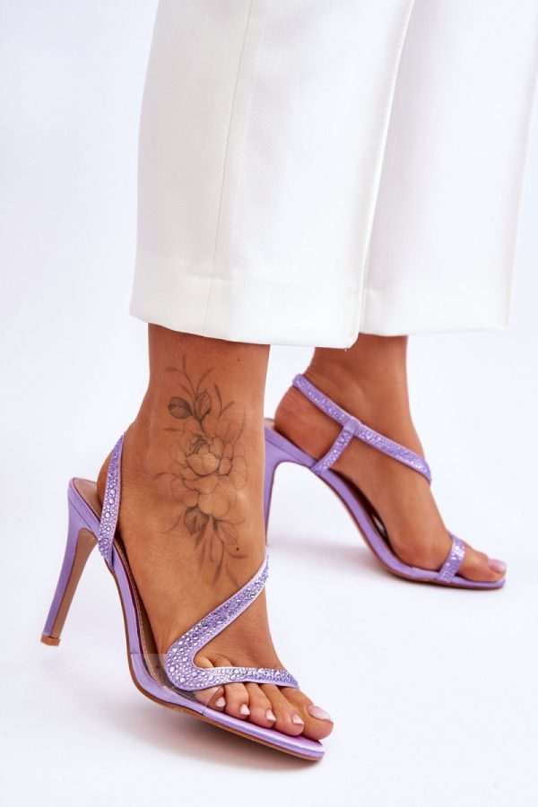 Violet Heel Sandals in Sandals & Flip-Flops For Women with Fabric, Footbed and Heel Height
