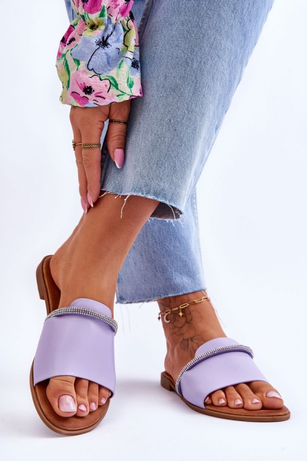 Violet Flip-flops in Sandals & Flip-Flops For Women with Fabric, Footbed and Heel Height
