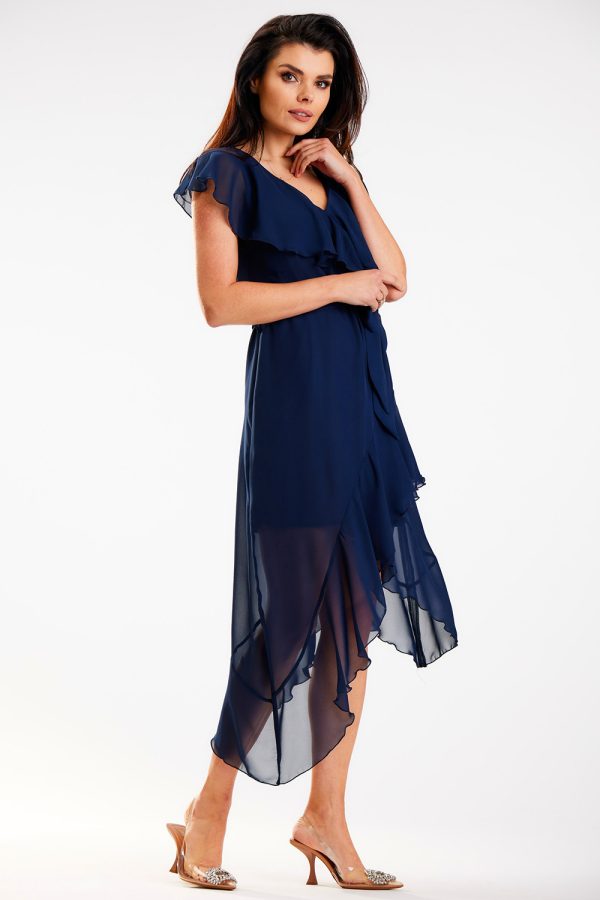 Navy Blue Daydress in Day Dresses with Polyester