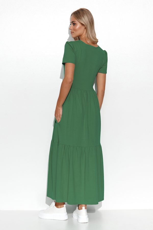 Green Daydress in Day Dresses with Cotton and Spandex