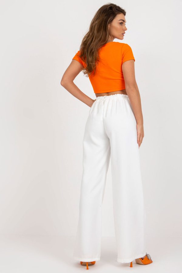 Beige Women Trousers in Pants, Trousers, Shorts with Spandex and Polyester