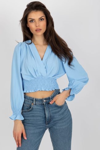 Blue Blouse in Women`s Blouses, Tunics with Spandex and Polyester