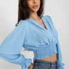 Blue Blouse in Women`s Blouses, Tunics with Spandex and Polyester