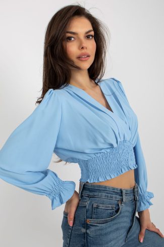 Blue Blouse in Women`s Blouses, Tunics with Spandex and Polyester