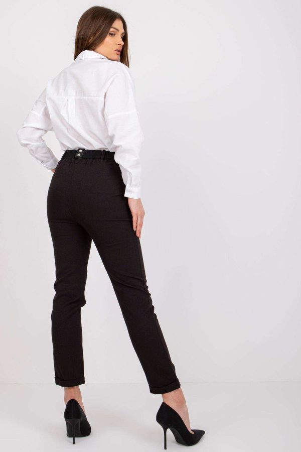Black Women Trousers in Pants, Trousers, Shorts with Spandex and Polyester