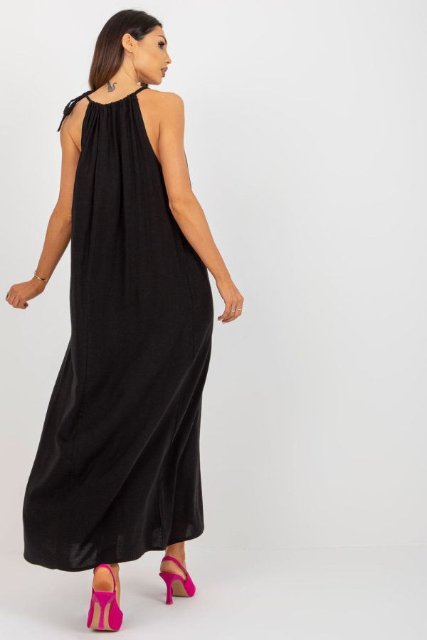 Black Daydress in Day Dresses with Cotton, Len and Viscose