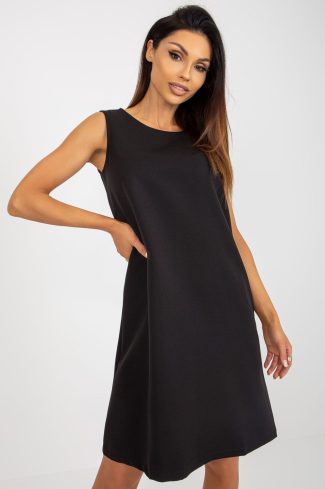 978473 Black Daydress in Day Dresses with Polyester