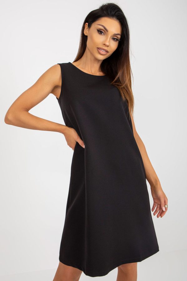 Black Daydress in Day Dresses with Polyester