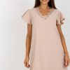 Beige Daydress in Day Dresses with Polyester
