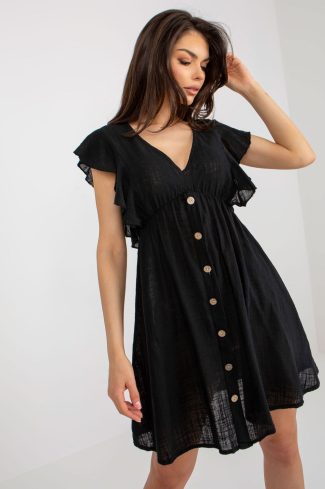 Black Daydress in Day Dresses with Cotton