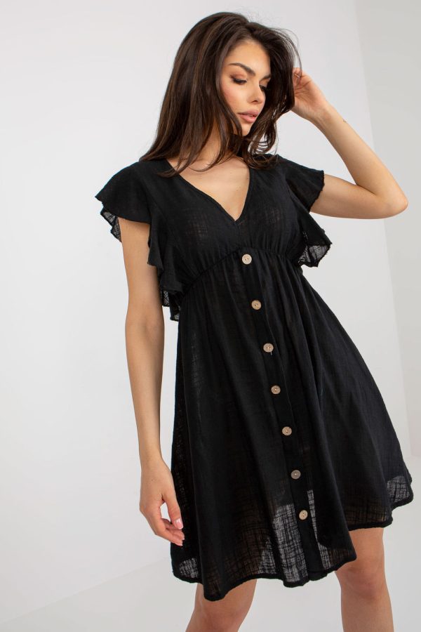 Black Daydress in Day Dresses with Cotton