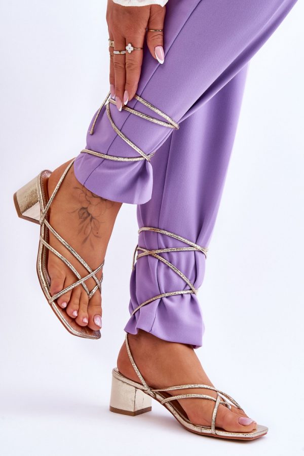 Yellow Strappy Sandals in Sandals & Flip-Flops For Women with Fabric, Footbed and Heel Height