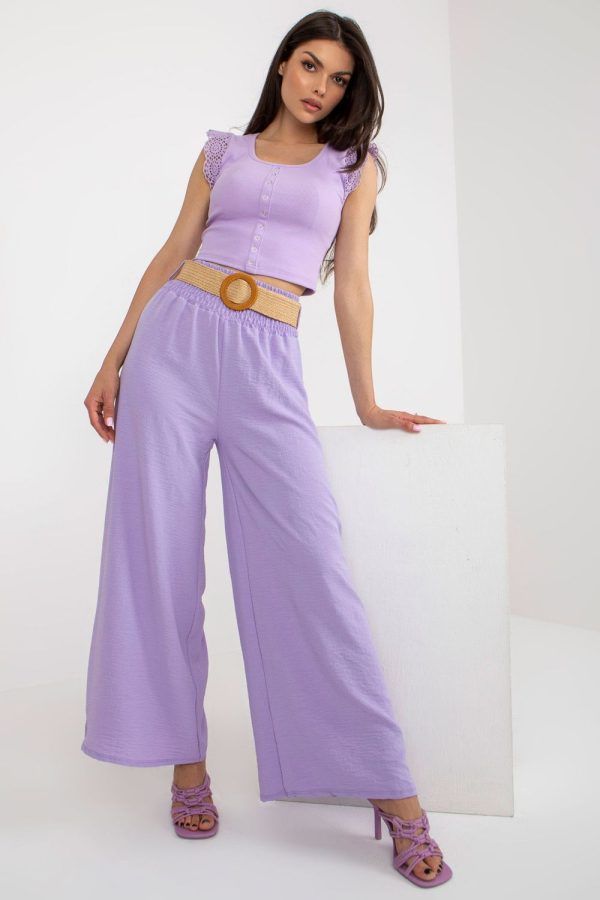 Violet Women Trousers in Casual Pants For Women with Spandex and Polyester