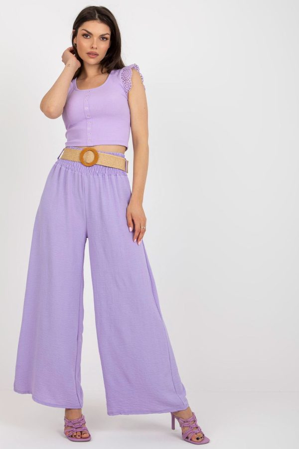 Violet Women Trousers in Casual Pants For Women with Spandex and Polyester