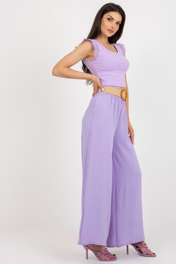 Violet Women Trousers in Casual Pants For Women with Spandex and Polyester
