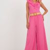 Pink Women Trousers in Casual Pants For Women with Spandex and Polyester