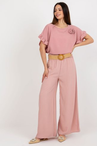 Pink Women Trousers in Casual Pants For Women with Spandex and Polyester