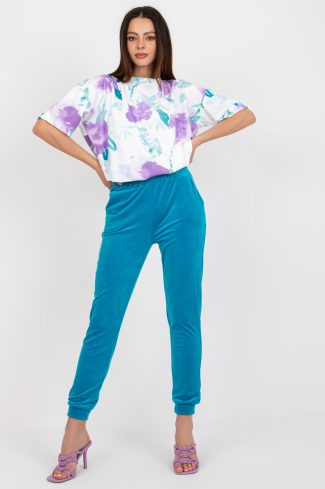 Blue Set in Pants, Trousers, Shorts with Cotton and Spandex