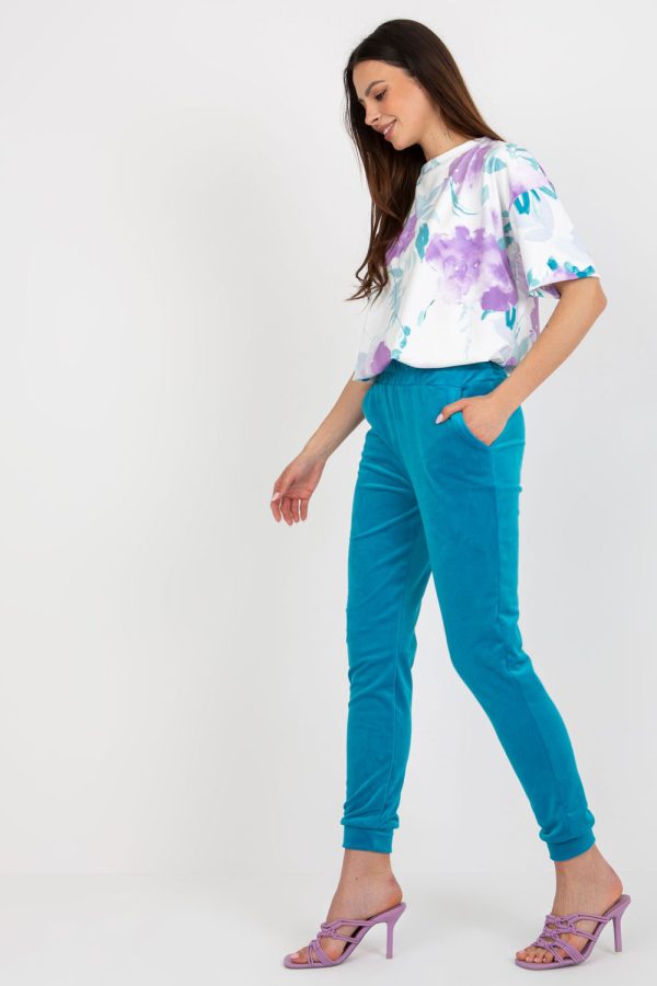 Blue Set in Pants, Trousers, Shorts with Cotton and Spandex