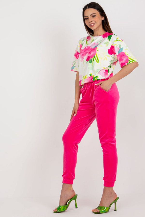 Pink Set in Pants, Trousers, Shorts with Cotton and Spandex