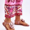 Pink Sandals in Sandals & Flip-Flops For Women with Fabric, Footbed and Heel Height