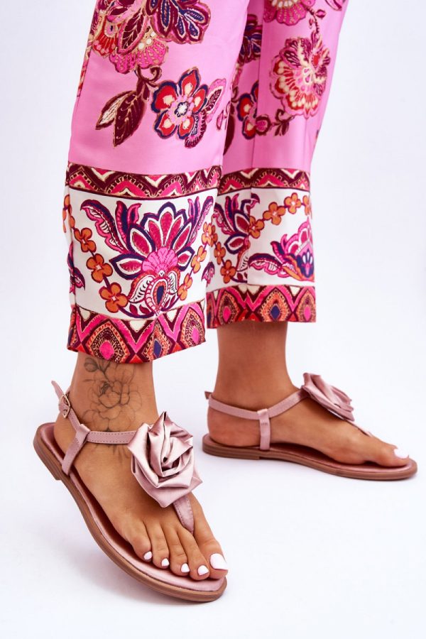 Pink Sandals in Sandals & Flip-Flops For Women with Fabric, Footbed and Heel Height