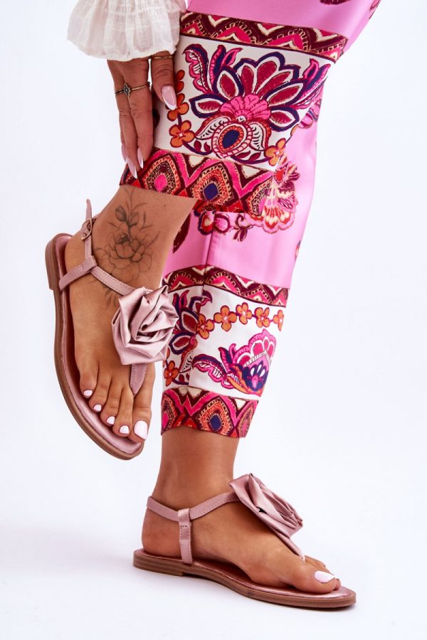 Pink Sandals in Sandals & Flip-Flops For Women with Fabric, Footbed and Heel Height