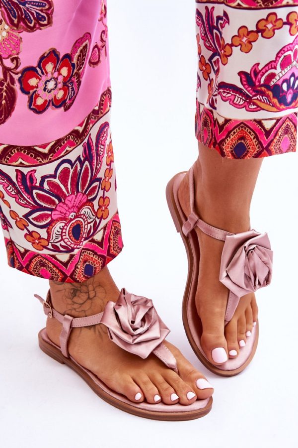 Pink Sandals in Sandals & Flip-Flops For Women with Fabric, Footbed and Heel Height
