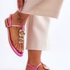 980726.jpg Pink Sandals in Sandals & Flip-Flops For Women with Fabric, Footbed and Heel Height