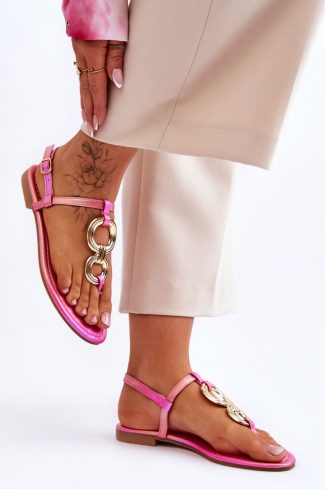 Pink Sandals in Sandals & Flip-Flops For Women with Fabric, Footbed and Heel Height
