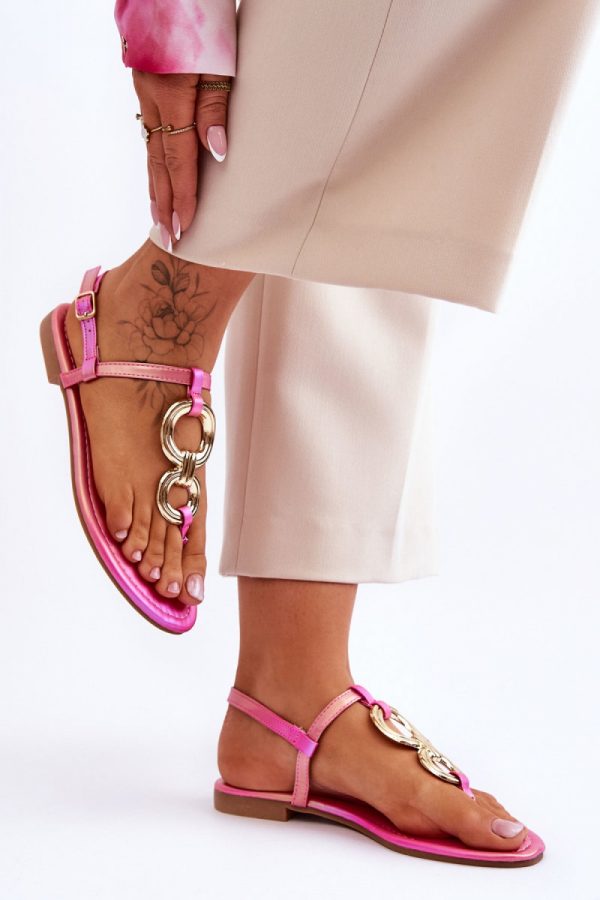 Pink Sandals in Sandals & Flip-Flops For Women with Fabric, Footbed and Heel Height