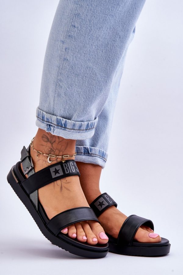 Black Sandals in Sandals & Flip-Flops For Women with Fabric, Footbed, Heel Height and Platform Height