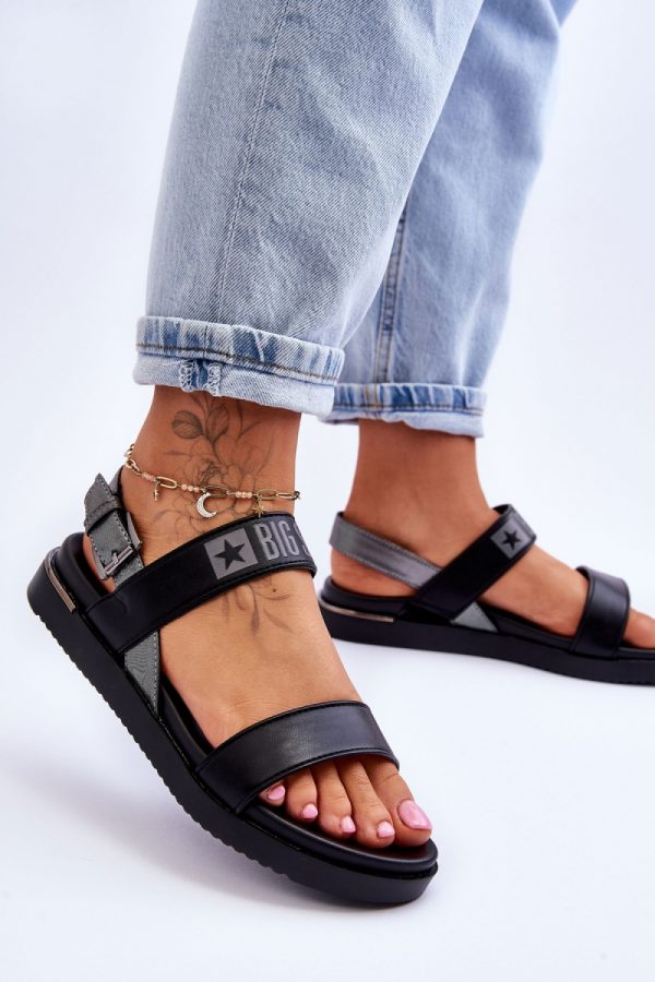 Black Sandals in Sandals & Flip-Flops For Women with Fabric, Footbed, Heel Height and Platform Height