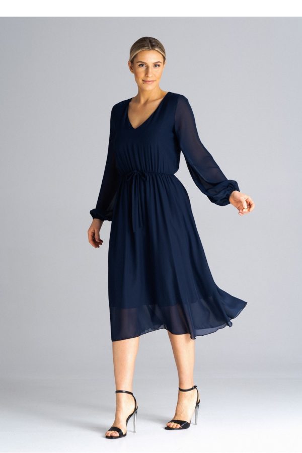 Navy Blue Daydress in Day Dresses with Polyester
