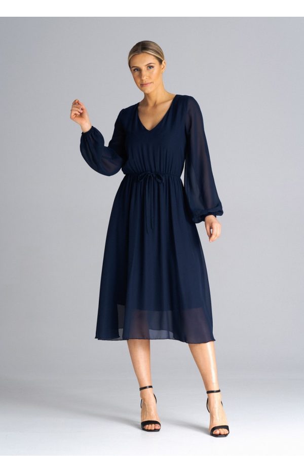 Navy Blue Daydress in Day Dresses with Polyester
