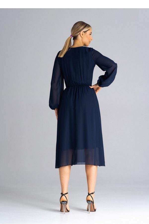 Navy Blue Daydress in Day Dresses with Polyester