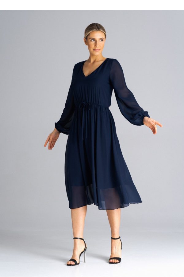 Navy Blue Daydress in Day Dresses with Polyester