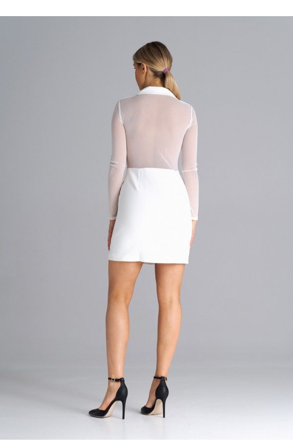 Beige Short Dress in Evening Dresses with Spandex, Polyester and Viscose