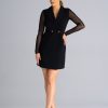 Black Short Dress in Evening Dresses with Spandex, Polyester and Viscose
